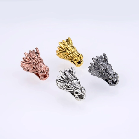 Vintage Dragon Head Alloy Beads Retro Metal Animal Spacer Beads For DIY Jewelry Making Bracelet Necklace Accessories