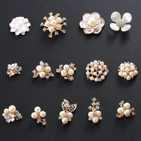 Ciondoli Eleganti Fiore Perla Artificial Strass Lega Design Foglia Floreale Per DIY Creazione Gioielli Decorazione Cover Telefono