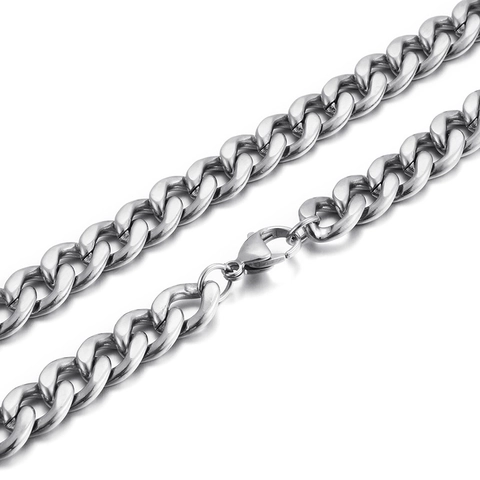 Collana A Catena Curb E Bracciale Da Uomo Stile Hip Hop Punk Acciaio Inossidabile 316L Accessori Gioielli