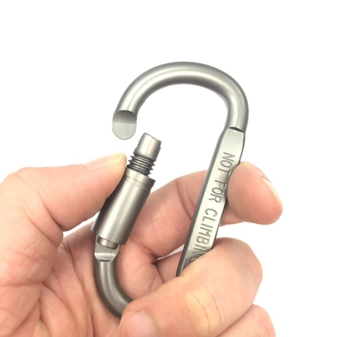 Carabiner D-Ring Locking Keychain Aluminum Alloy Heavy Duty Hook For Backpack Camping Outdoor Hiking Accessory Gear