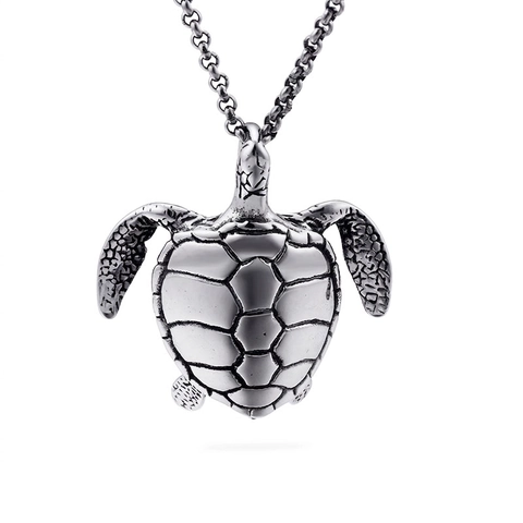 Collar Con Colgante De Tortuga Marina Acero Inoxidable Retro Punk Hip Hop Joyería De Animales Para Hombres Mujeres