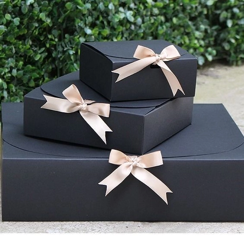 Paper Gift Box With Ribbon Bow For Birthday Wedding Souvenir Packaging Luxury Cardboard Case With Handbag