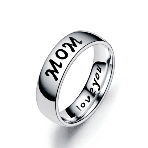 Stainless Steel Family Engraved Ring Mom Dad Son Daughter Band Love You Jewelry For Men Women Fashion Gift Accessory