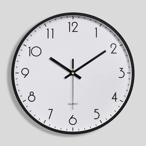 Orologio Da Parete Tondo Minimalista Moderno Telaio In Metallo Lente In Vetro Movimento Al Quarzo Silenzioso Soggiorno Camera Ufficio Arredo