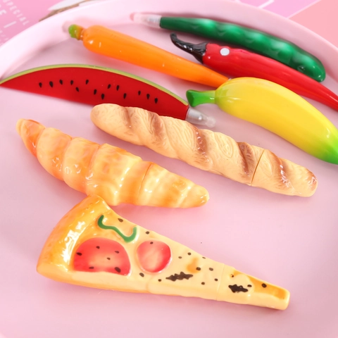 Simulation Food Shape Ballpoint Pens Magnetic Fruit Vegetable Bread Creative Novelty Stationery Office School Supplies