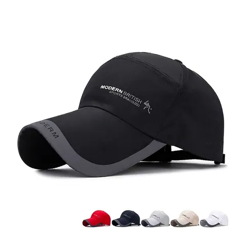 Baseball Cap Schnelltrocknend Atmungsaktiv Sonnenhut Mit Verlängerter Krempe Für Outdoor Sport Laufen Angeln Verstellbar Polyester
