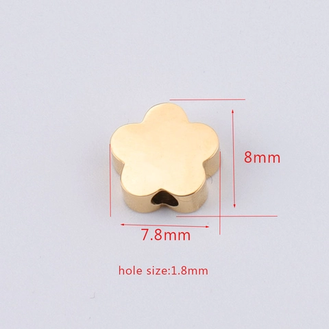 Stainless Steel Flower Beads For DIY Jewelry Making Accessories Polished Small Hole Metal Beads Floral Style