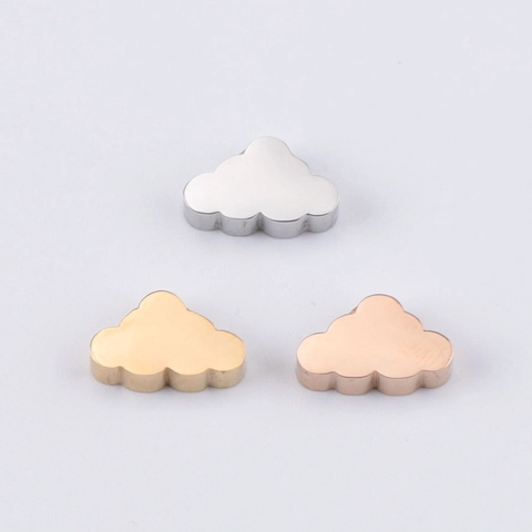 Cloud Shape Beads Stainless Steel Mirror Polished Small Hole Spacer Charm For DIY Jewelry Making Findings