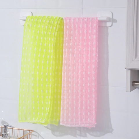 Long Strip Nylon Exfoliating Bath Towel Jacquard Mesh Bath Back Scrubbing Strap For Shower Body Cleaning Daily Use