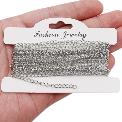Cadenas De Extensión De Acero Inoxidable Cadena De Cola Accesorios Para Hacer Joyas De Bricolaje Para Pulsera Collar Galvanizado