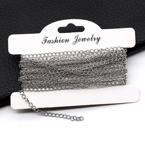 Cadenas De Extensión De Acero Inoxidable Cadena De Cola Accesorios Para Hacer Joyas De Bricolaje Para Pulsera Collar Galvanizado
