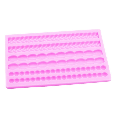 Stampo In Silicone Per Torta Fondente Bordo Treccia Corda Perla Artificial Strumento Decorazione Pasticceria DIY Cioccolato