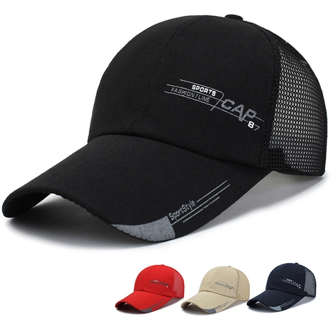 Mesh Baseball Cap Schnelltrocknend Atmungsaktiv Sonnenschutz Outdoor Sport Hut Verstellbar Sommer Trucker Kappe Briefdruck