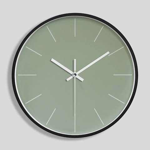 Modern Wall Clock Metal Aluminum Frame Silent Quartz Movement Non Ticking Minimalist Round Decorative For Home Office