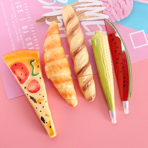 Simulation Food Shape Ballpoint Pens Magnetic Fruit Vegetable Bread Creative Novelty Stationery Office School Supplies