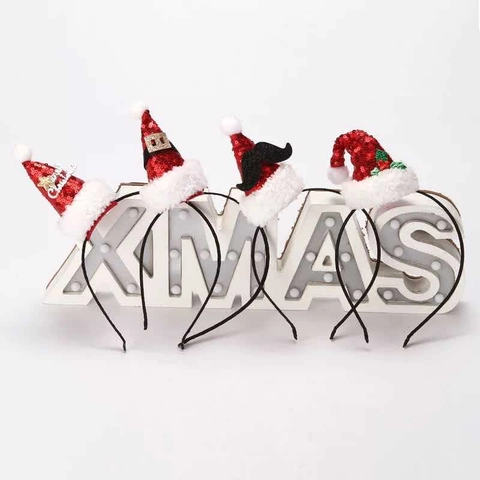 Weihnachten Mini Hut Haarreif Rot Pailletten Plüsch Pelz Feiertag Party Deko Kostüm Zubehör Für Kinder Erwachsene Kopfschmuck