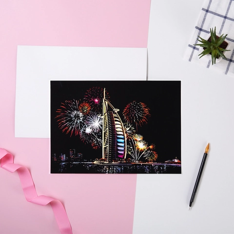 DIY Scratch Art Painting Paper Cards With Bamboo Tool Pen Handicraft Gift City Night Scene Landscape Flowers Figures For Adults Kids Artistic Activity