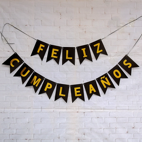 Spanish Feliz Cumpleanos Birthday Banner Glitter Paper Swallowtail Triangle Garland Hanging Party Decor Celebration