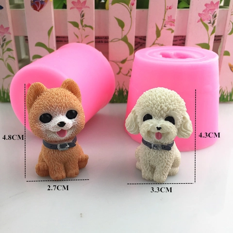 3D Dog Shape Silicone Mold Pomeranian Poodle For Baking Mousse Cake Fondant Chocolate Candle Soap Making Novelty