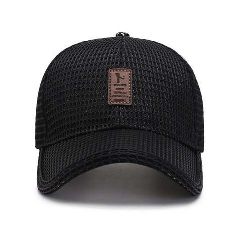 Gorra De Béisbol De Malla De Verano Nylon Transpirable Sombrero Trucker Con Parche De Cuero Para Deportes Al Aire Libre Golf