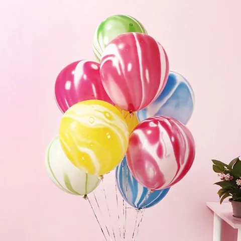 Marble Agate Balloons Thickened Latex Round Party Decoration Wedding Birthday Celebration Event Decor Colorful Patterns