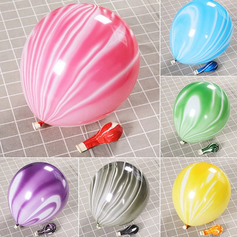 Marble Agate Balloons Thickened Latex Round Party Decoration Wedding Birthday Celebration Event Decor Colorful Patterns