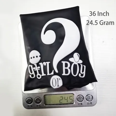 Großer Gender Reveal Ballon Latex Schwarz Rund Bedruckt Boy Or Girl Fragezeichen Babyparty Dekoration Zubehör