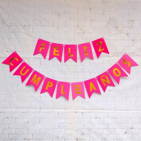Spanish Birthday Banner Feliz Cumpleanos Bunting Garland Party Decorations Gold Foil Swallowtail Flags Hanging Sign