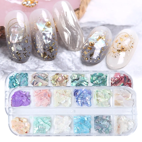 Irregular Abalone Shell Flakes Nail Art Sequins Natural Artificial Pearl Luster Thin Manicure Decoration DIY Professional