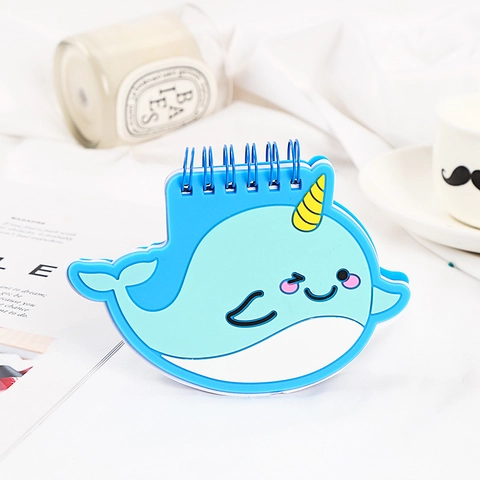 Süßes Mini-Spiralnotizbuch Cartoon-PVC-Einband Tragbarer Taschenblock Für Schüler Kinder Einhorn Wal Cupcake Regenbogen Designs