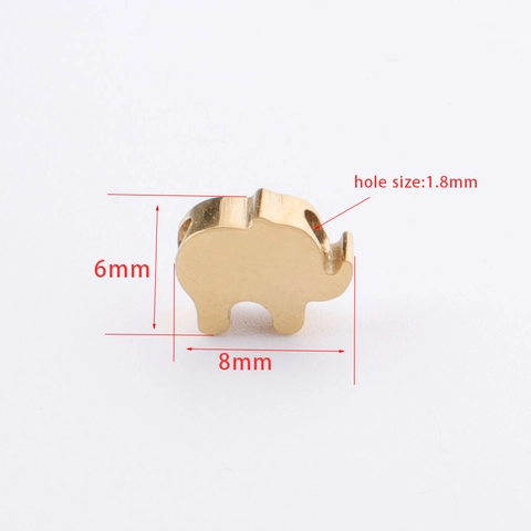 Elephant Shape Small Hole Spacer Beads 304 Stainless Steel High Polished Animal Charm Jewelry Making Accessories