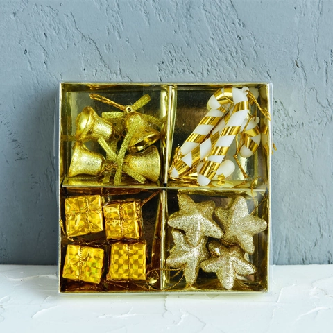 Decorazioni Da Appendere Per Albero Di Natale Plastica Glitter Stelle Bastoncini Di Zucchero Campanelle E Pigne Per Festa