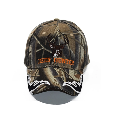 Gorra De Béisbol De Algodón Camuflaje Bordado Cabeza De Ciervo Caza Sombrero De Sol Ajustable