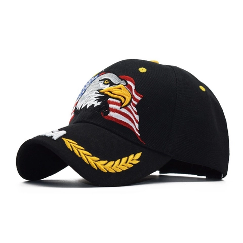 Amerikaanse Vlag Adelaar Borduurwerk Honkbalpet Gewassen Katoen Verstelbaar Pet Voor Heren Outdoor Sport Casual Retro Stijl
