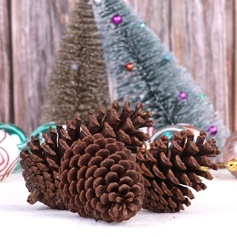 Natural Pinecones Christmas Tree Decorations Rustic Dried Pine Cones For DIY Wreath Crafts Home Party Ornament Holiday Decor