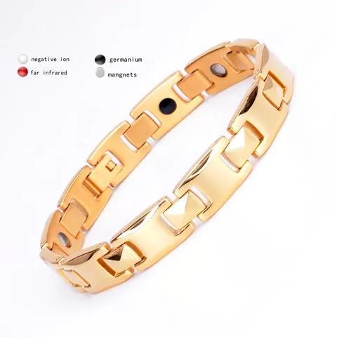 Bracciale Per Magnetoterapia In Acciaio Inossidabile 304 Catena A Maglie Energia Per La Salute Gioielli Geometrici Per Uomini E Donne
