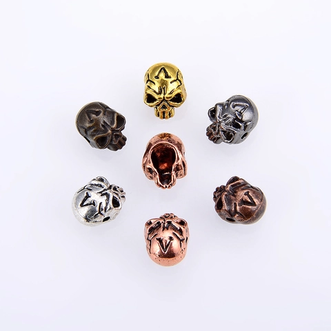 Skull Head Vintage Zinc Alloy Loose Beads For DIY Jewelry Making Punk Gothic Spacer Beads Antique Metal Crafts