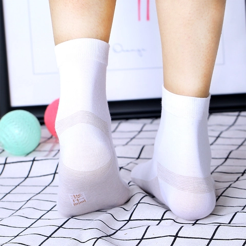Antibacterial Deodorant Crew Socks Combed Cotton Copper Fiber Anti-Static Breathable Sport Casual For Men Women