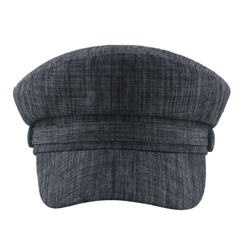 Newsboy Cap Cotton Linen Retro Sailor Hat Flat Top Vintage Cabbie Hat Unisex Breathable