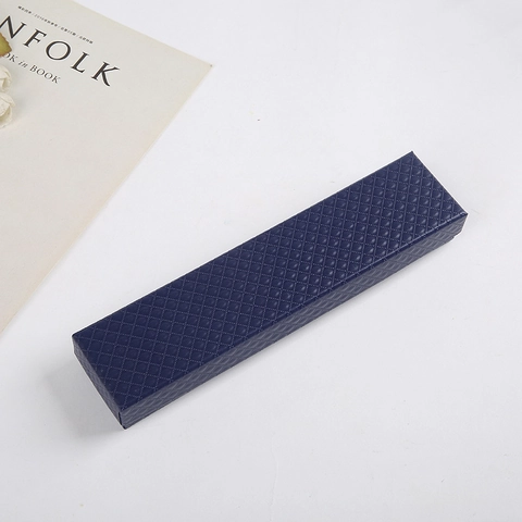 Long Rectangular Cardboard Jewelry Gift Box Diamond Texture Embossed Pattern Necklace Bracelet Case Hair Stick Packaging