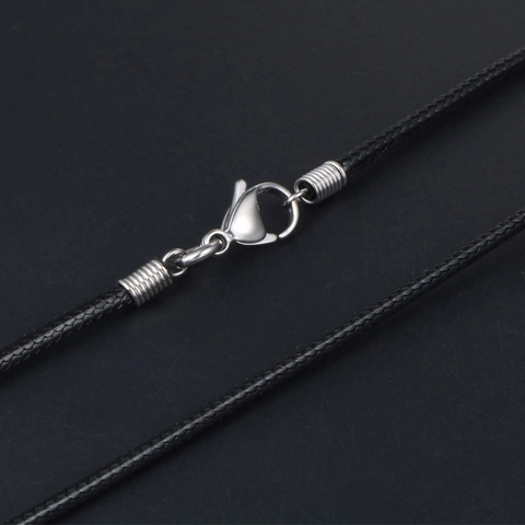 Braided Wax Rope Necklace Cord Accessory With Stainless Steel Clasp Simple Casual Punk Style Jewelry For Men Women