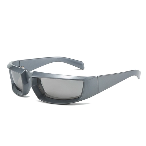 Lunettes De Soleil Enveloppantes Sportives Style Y2K Futur Cyberpunk Monture PC Protection UV400 Lunettes Rectangulaires Femmes Hommes