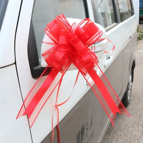 Eleganti Fiocchi a Tirare in Garza di Neve Macaron Grandi per Decorazione Auto Matrimonio Confezione Regalo Feste