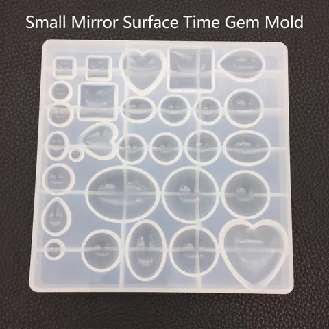 Mini Moule En Silicone Multi-Forme Pour Coulée De Résine Surface Miroir Outil De Fabrication De Bijoux Pendentif Coeur Rond