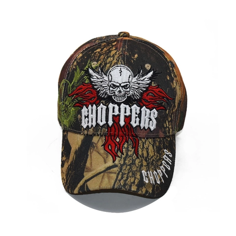 Cappellino Da Baseball Camouflage Ricamo Teschio Ali Fiamma Acrilico Cotone Regolabile Punk Biker Cappello Outdoor
