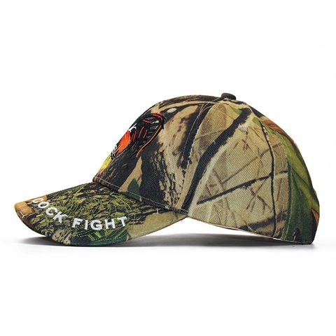 Tarnung Hahn Stickerei Baseballkappe Für Damen Herren Baumwolle Gebogene Krempe Verstellbar Sonnenhut Outdoor Casual Streetwear