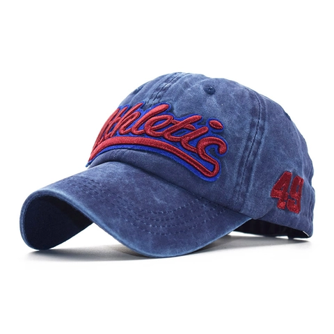 Cappello Da Baseball In Cotone Lavato Con Ricamo Athletic Vintage Distressed Retro Cappello Da Sole Per Uomo Donna Fibbia In Metallo Regolabile