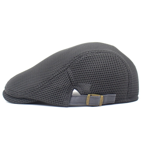 Uomo Estate Mesh Basco Traspirante Berretto Piatto Esterno Parasole Coppola Tinta Unita Regolabile Retrò Ivy Cap Accessorio Viaggio