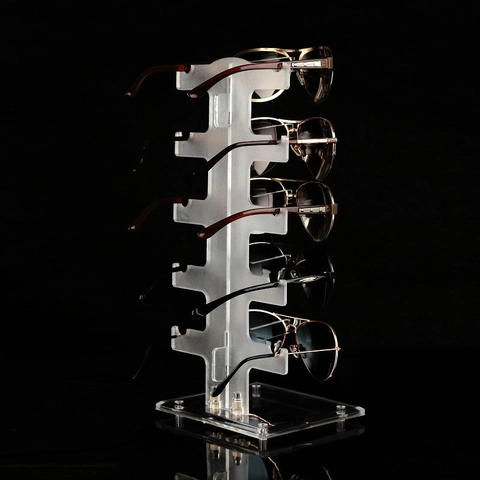 Sunglasses Display Stand Desktop Eyewear Storage Rack Multi Tier Transparent Frosted Acrylic Glasses Holder Retail Showcase
