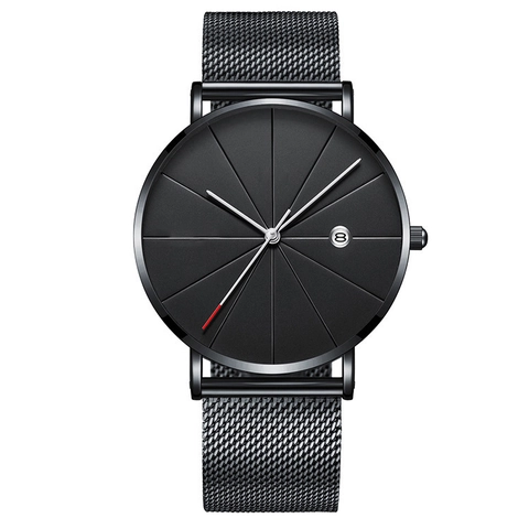 Herren Quarzuhr Minimalistische Business Armbanduhr Datumsanzeige Metallgitter Oder Lederarmband Legierungsgehäuse Modisch
